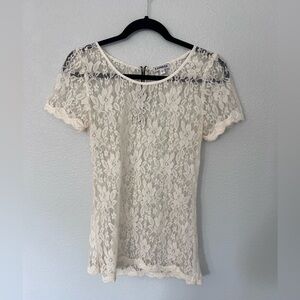 Express Cream Lace Blouse Size Medium